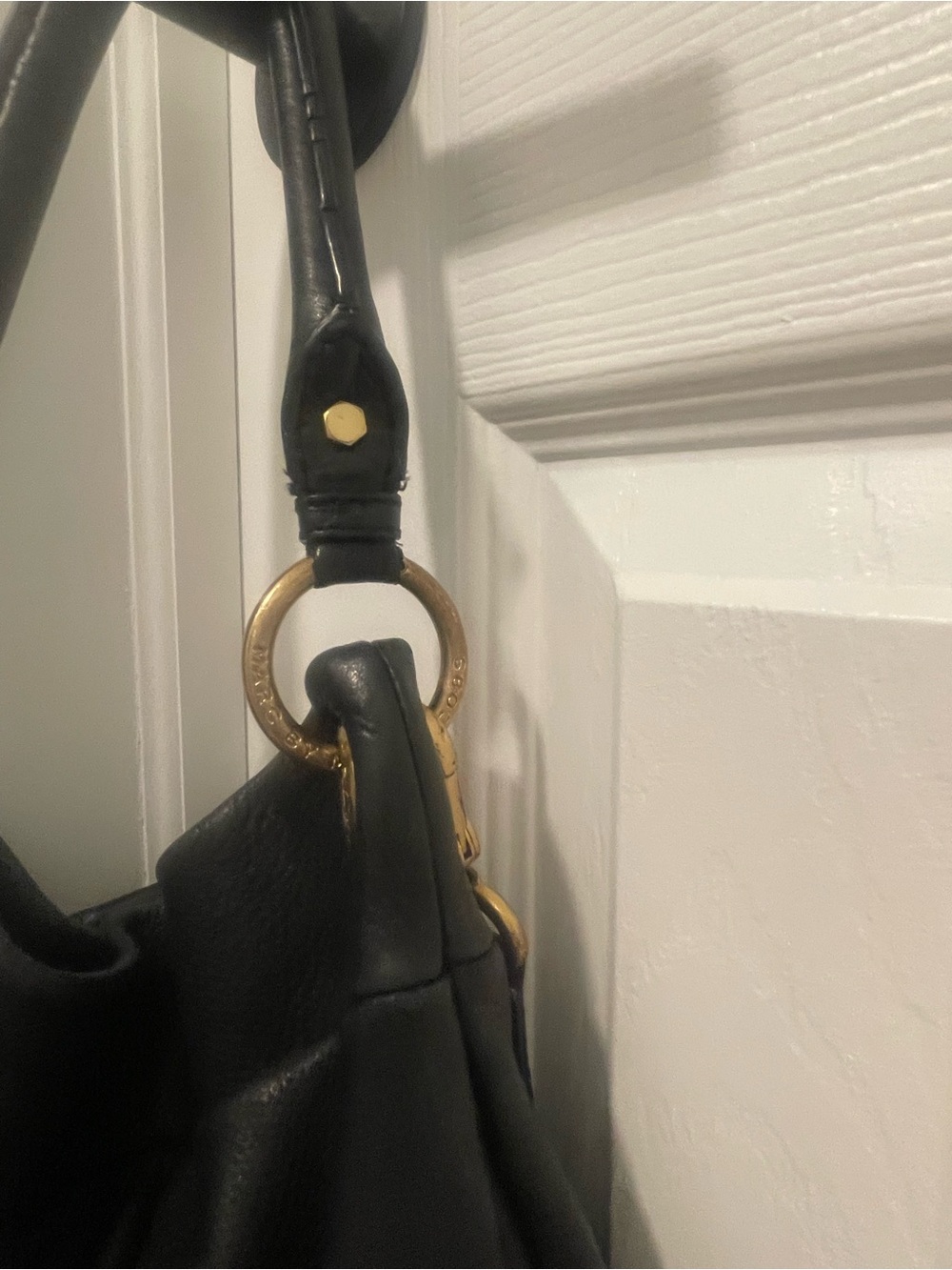 Marc by Marc Jacobs Black Pebbled Leather Hobo with Gold Hardware - Picture 9 of 16